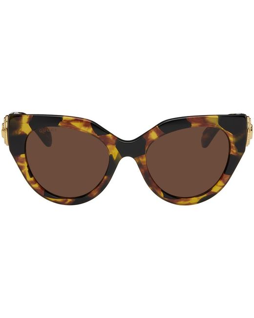 Gucci Black Tortoiseshell Cat-eye Sunglasses