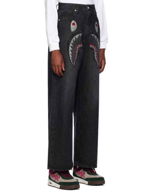 A Bathing Ape Black Shark Jeans