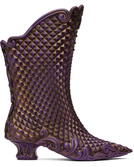 Y. Project Purple & Gold Melissa Edition Court Boots