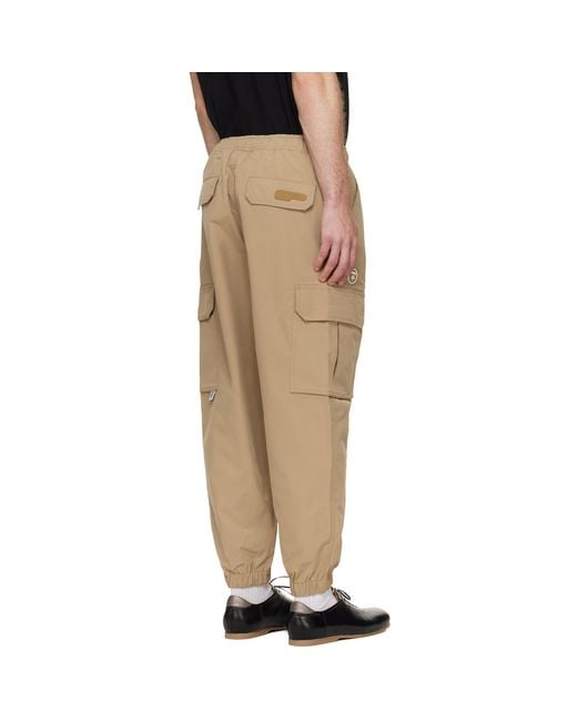 Aape By A Bathing Ape Black 'Aapenow' Moonface Logo Jogger Cargo Pants for men
