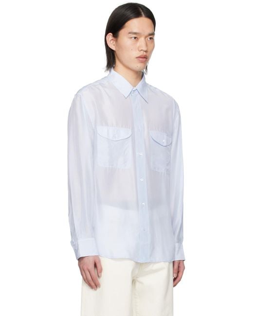 Mulberry White Flap Pocket Shirt for men