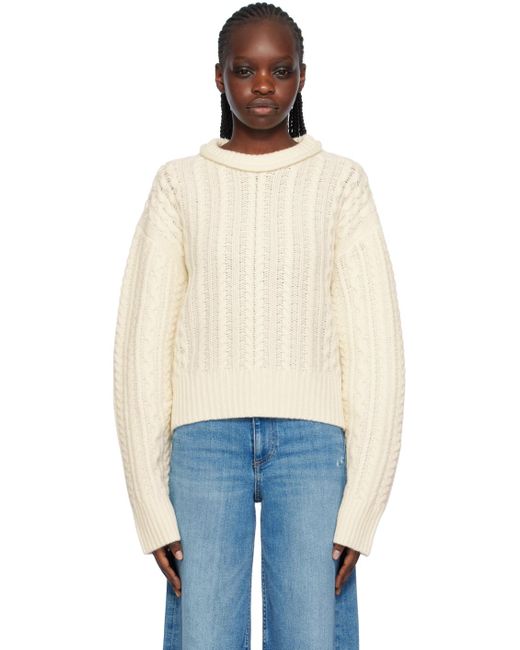 Re/done Blue Off-white Crewneck Sweater