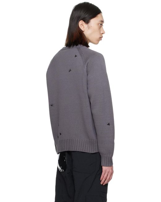Undercover Gray Embroide Sweater for men