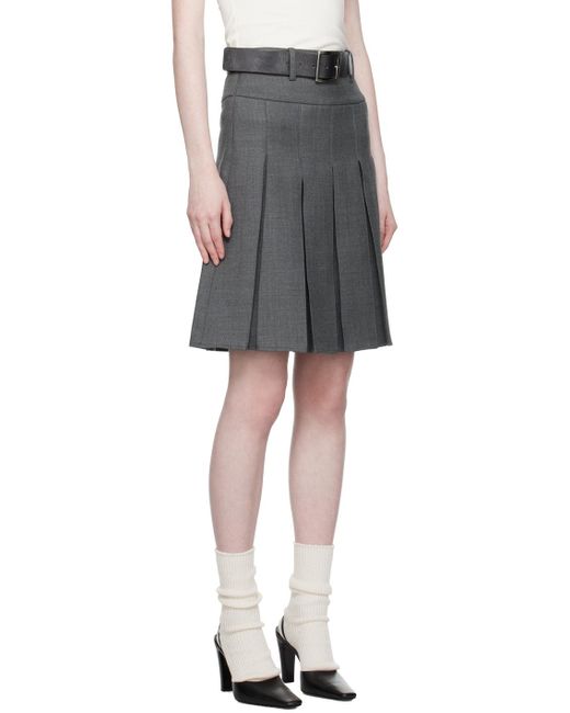 Fax Copy Express Black Pleated Midi Skirt