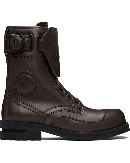 Kiko Kostadinov Brown Fitz Military Boots for men