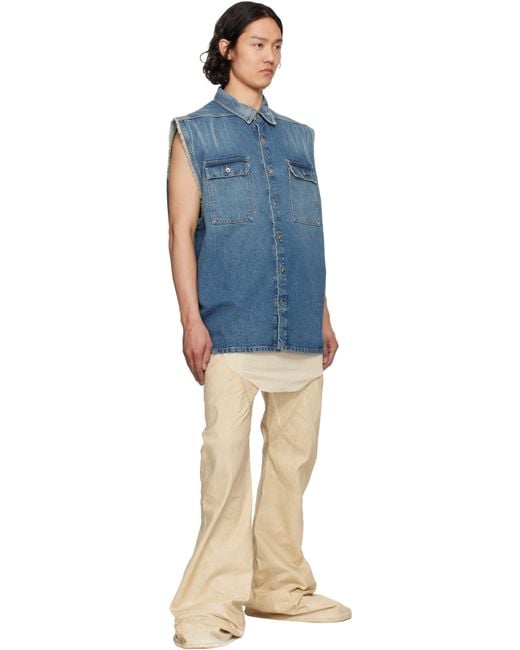 Rick Owens Natural Hollywood Bias Bootcut Jeans for men