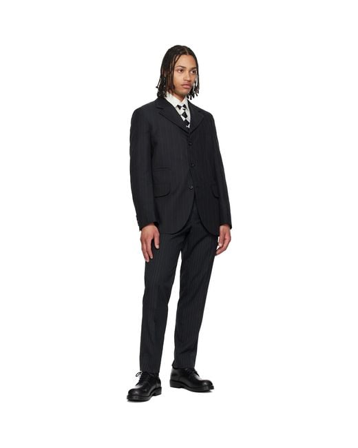 Comme des Garçons Black Silk Geometric Pattern Tie for men