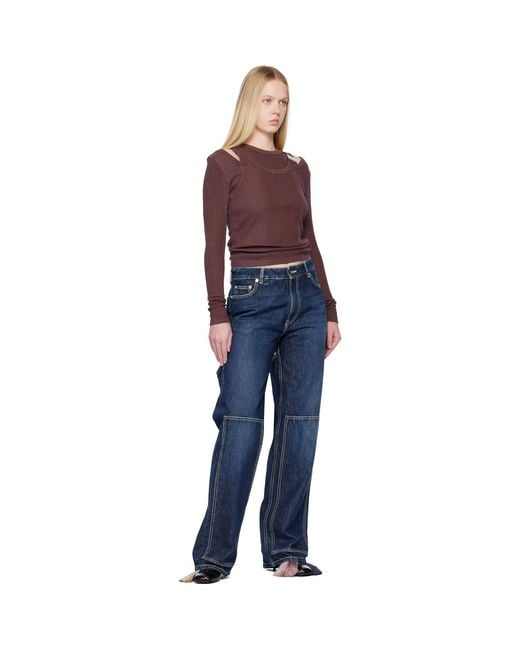 Jean Paul Gaultier Blue 'The Cut-Out' Jeans