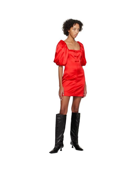 Ganni Red Bow Minidress