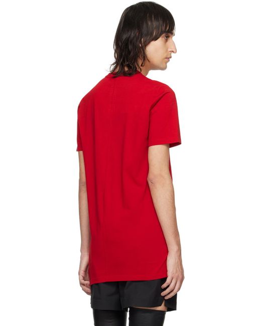 メンズ Rick Owens レッド Level Tシャツ Red