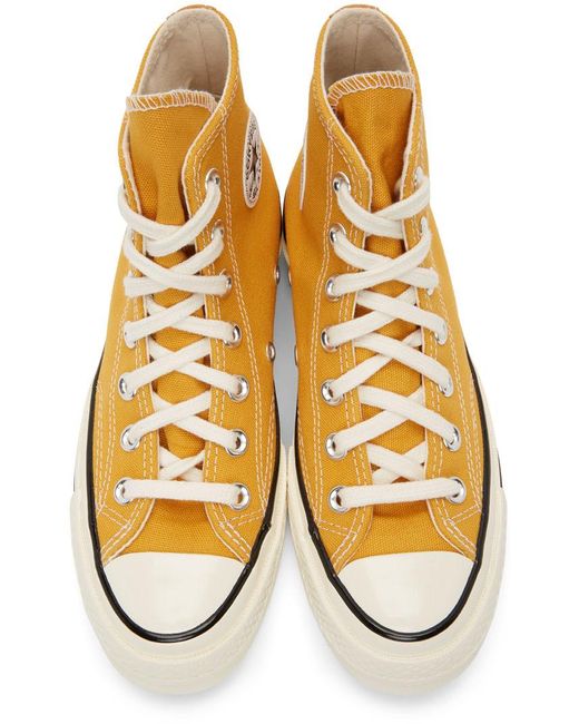 Baskets montantes Chuck 70 jaunes Toile Converse pour homme - Lyst Baskets montantes Chuck 70 jaunes Toile Converse pour homme - Lyst