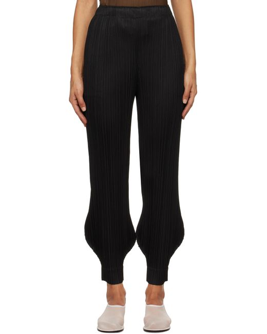 Pleats Please Issey Miyake Black Monthly Colors October Trousers