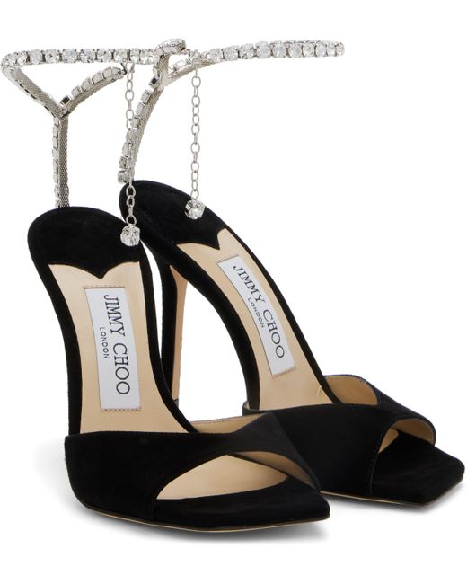 Jimmy Choo Black Saeda 100 Heeled Sandals