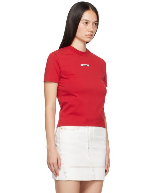 Jacquemus Red La Casa 'Le T-Shirt Gros Grain' T-Shirt