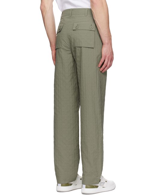 Givenchy Green Khaki Textured Monogram 72 Trousers for men