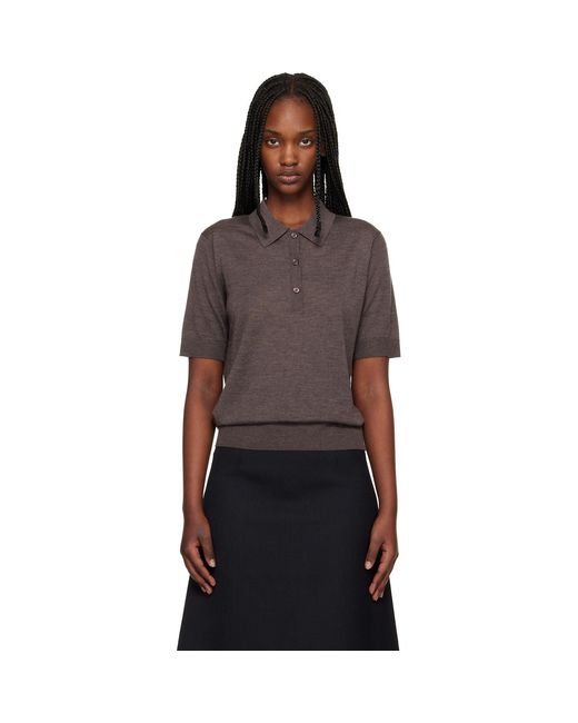 Loulou de Saison Black Migo Fluid Cashmere Polo