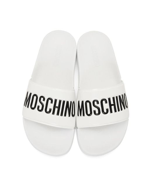 moschino slides white