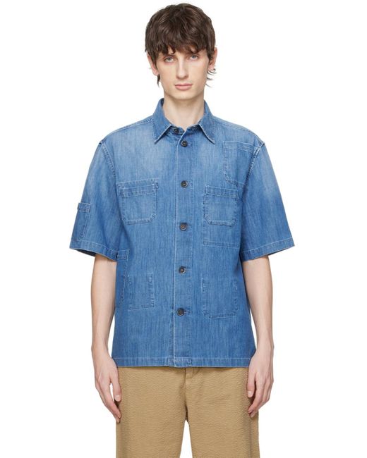 Barena Blue Nodola Denim Shirt for men