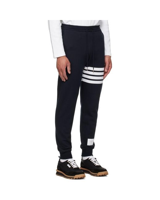 Thom Browne Black Classic Loopback 4-Bar Sweatpants for men