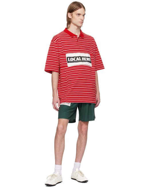 Martine Rose Red Oversized Panelled Polo for men