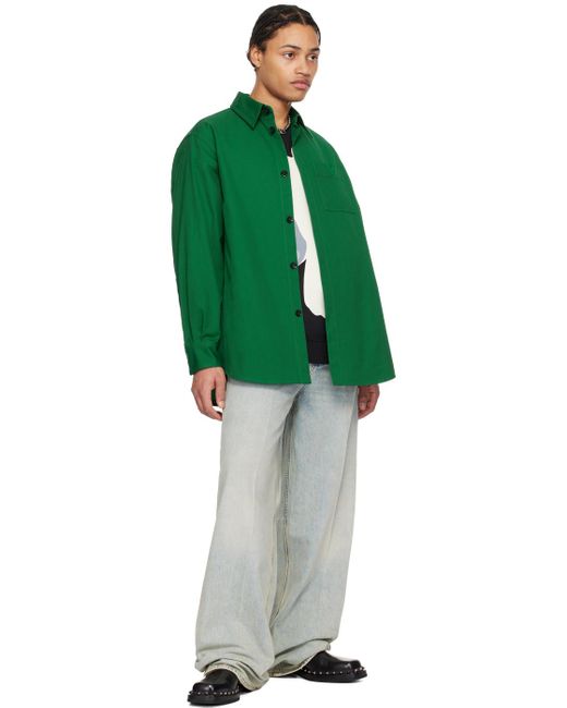 Chemise verte à ferrure à logo Valentino pour homme en coloris Green