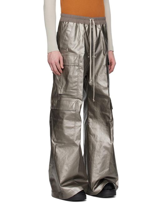 Pantalon cargo gris acier en denim à glissière bela Rick Owens pour homme en coloris Black