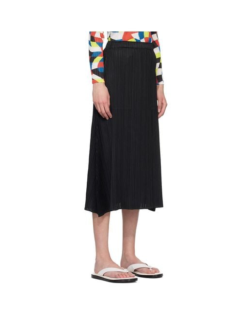 Pleats Please Issey Miyake Black Monthly Colors October Maxi Skirt