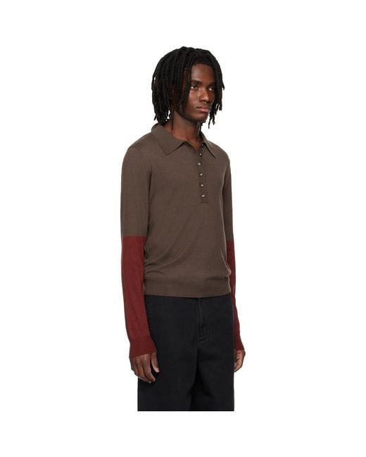 Entire studios Black Split Sleeve Polo for men