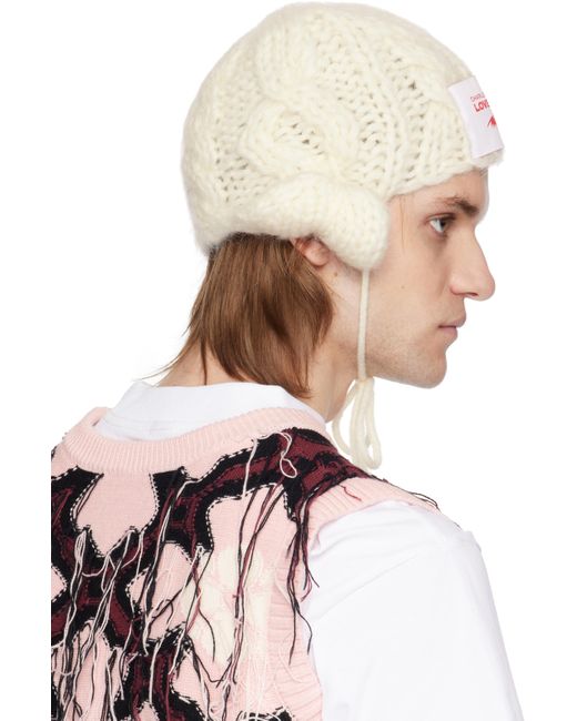 Charles Jeffrey Pink Chunky Aviator Beanie for men