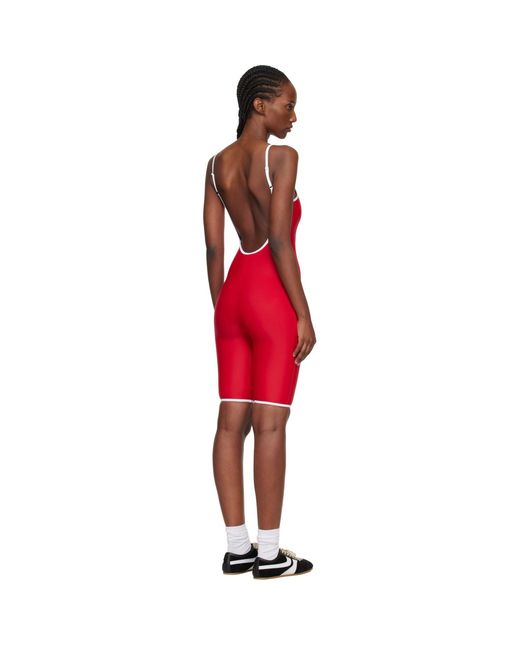 Moschino Red Printed Lycra One-Piece Swimsuit