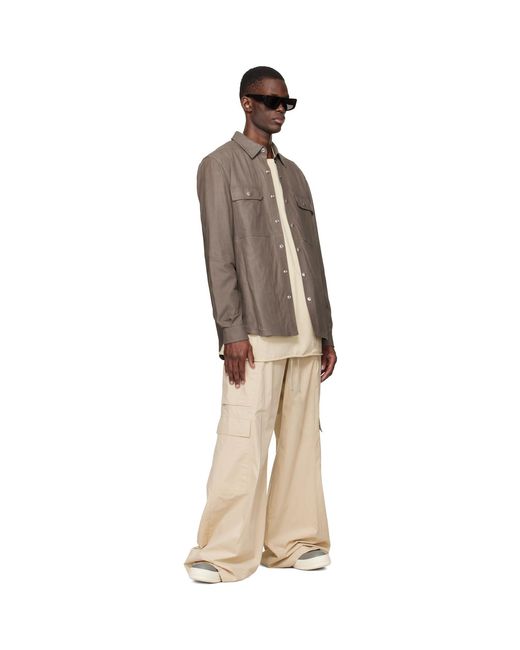 Rick Owens Multicolor Temple Feather Nappa Leather Outer Shirt for men