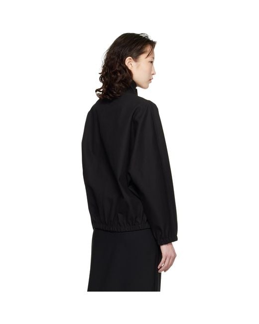 Courreges Black Buckle Zipped Bomber Jacket