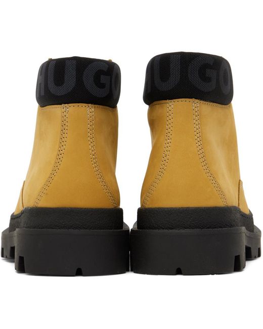 HUGO Black Tan Graham Boots for men