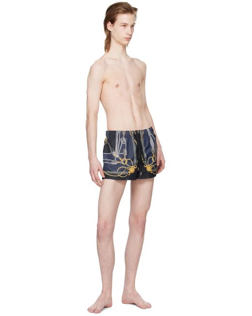 Versace Black Nautical Swim Shorts for men