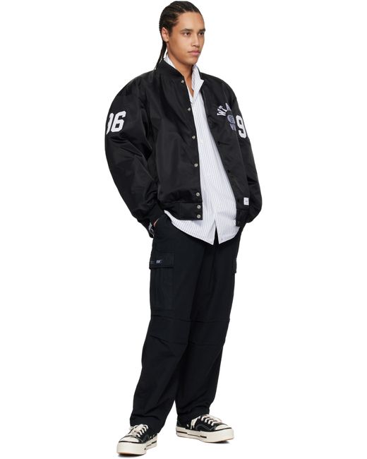 (w)taps Black Nylon Team Jacket for men