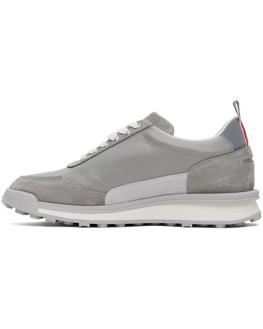 Thom Browne Black Gray Vitello Alumni Sneakers for men