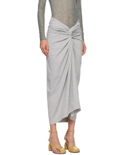 スカート Dries Van Noten Gonna Midi In Cotone Ricamata Gonna midi in jersey di cotone con nodo DRIES VAN NOTEN da