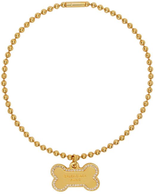 Balenciaga Gold Puppy Necklace in Gold/Crystal (Metallic) Lyst Canada