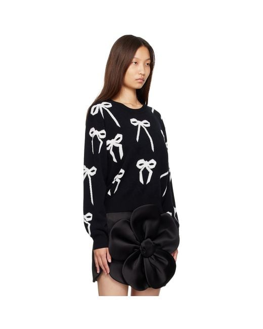 Marc Jacobs Black Bow Jacquard Sweater