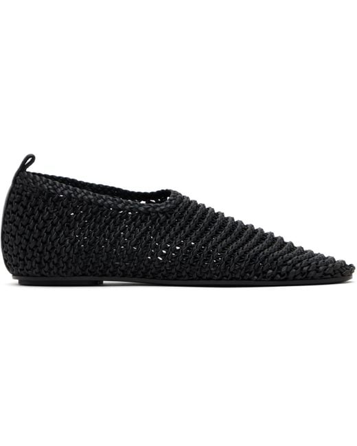 Totême  ブラック ウーブン レザー フラットシューズ Black