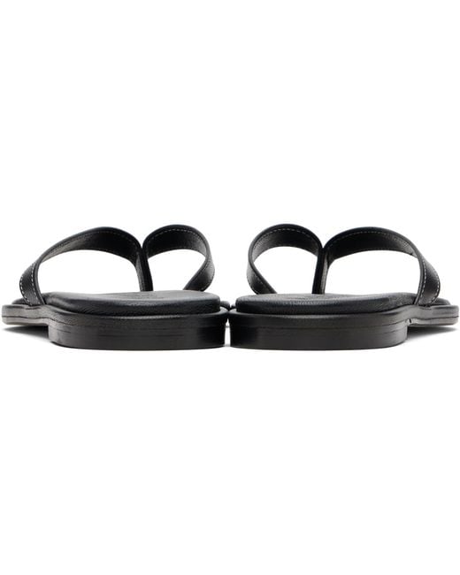 Aeyde Black Melody Leather Thong Sandals