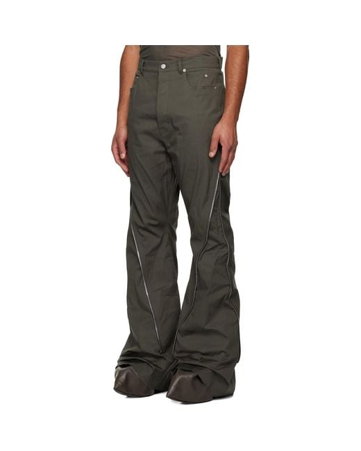 Rick Owens Black Khaki Bolan Bootcut Trousers for men