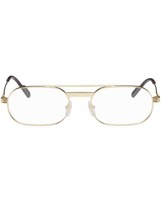 Cartier Black Gold Aviator Glasses for men