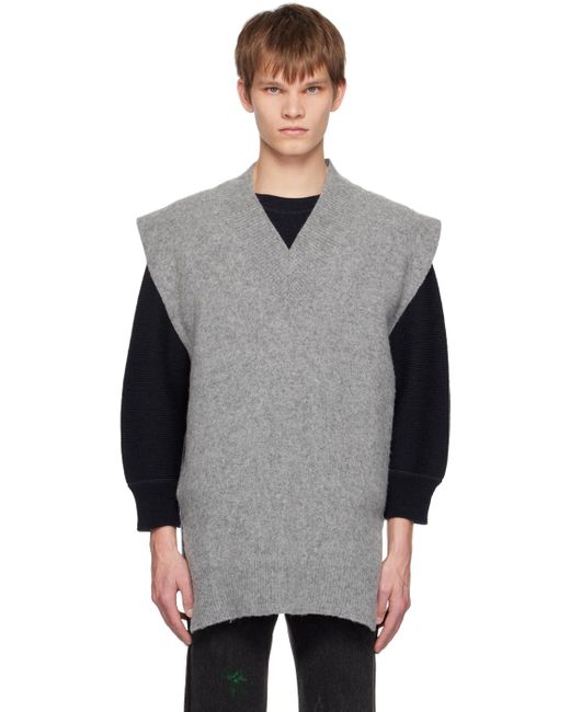 Maison Margiela Gray V-neck Vest for men