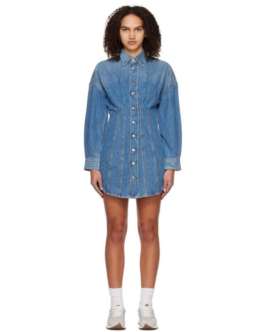 GRLFRND Blue Grace Corset Shirt Denim Minidress