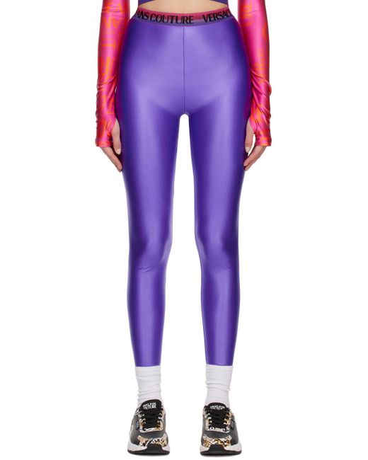 Versace Purple Shiny leggings
