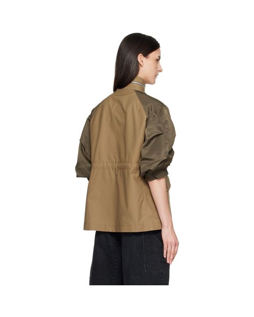 Sacai Brown Khaki Cotton Weather Jacket