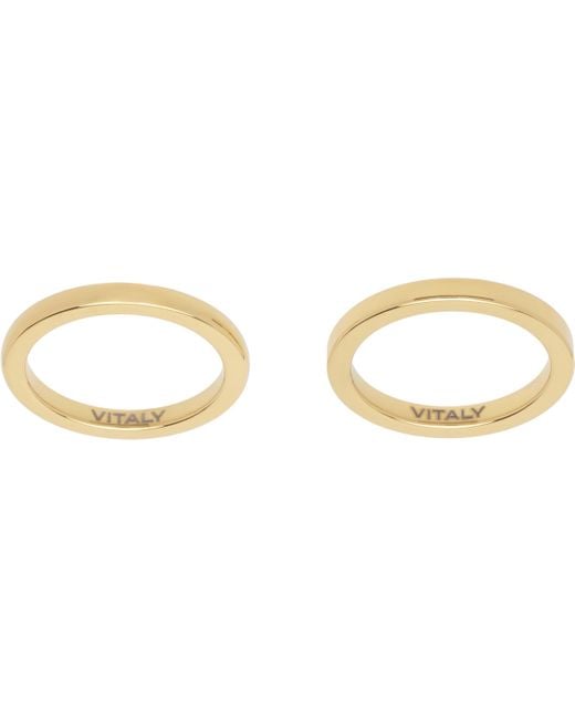 メンズ Vitaly ゴールド Isotope Tungsten リングセット Black