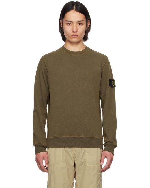 メンズ Stone Island カーキ Mafilé Fleece Old Effect スウェットシャツ Green