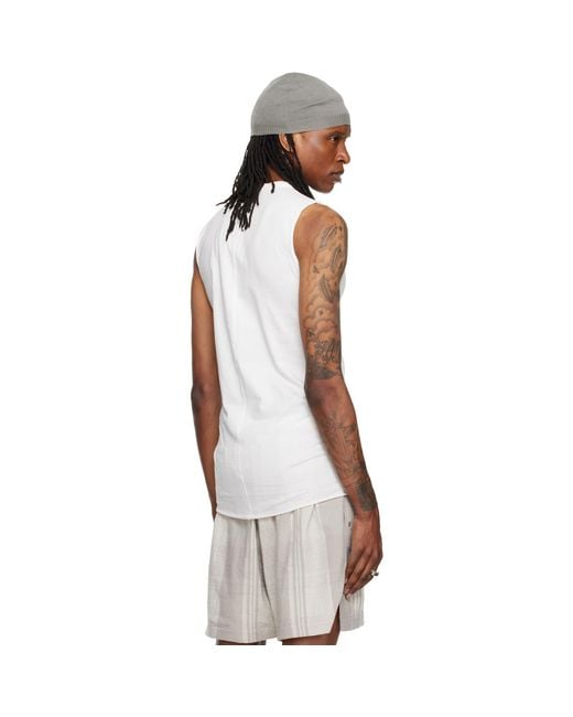 Rick Owens White Off- Tower Basic Sl Tank Top for men